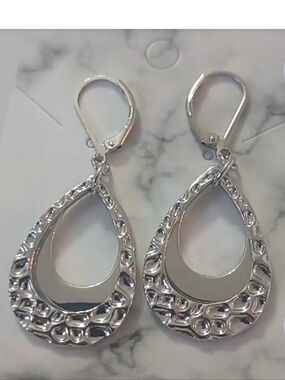 Silver Teardrop Dangle Earrings - Elegant Women’s Jewelry
